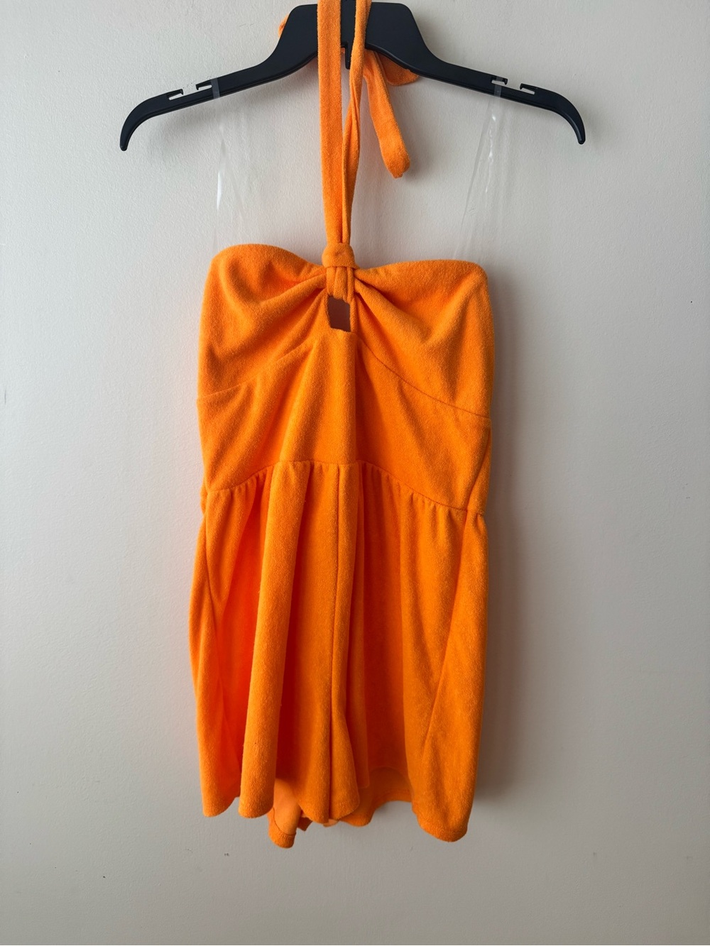Terry Cloth Orange Halter Romper
